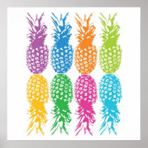 Retro Pineapple Print posters