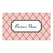 Retro Pink Argyle Business Cards