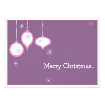 Retro Pink Christmas Card Personalized Announcement