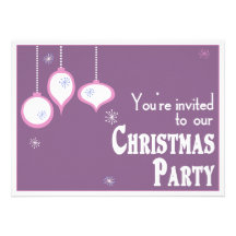 Retro Pink Christmas Invitations