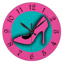 Retro Pink High Heel wall clocks