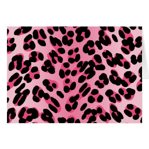 Retro Pink Leopard Print Greeting Cards
