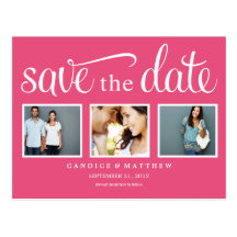 RETRO PINK | SAVE THE DATE ANNOUNCEMENT POSTCARD