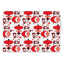 Retro Pink Shapes Greeting Cards
