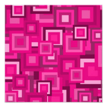 Retro Pink Squares Pattern Photo Art
