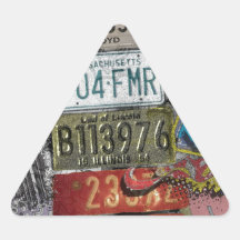 Retro Plates. Triangle Sticker