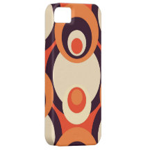 Retro pop circles pattern (Orange, Yellow, Brown) iPhone 5 Cases
