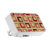 Retro pop squares yellow red mp3 speaker