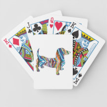 Retro Psychedelic Dachshund Bicycle Card Decks
