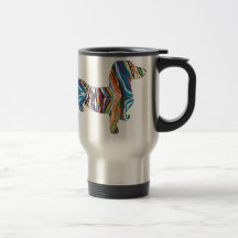 Retro Psychedelic Dachshund Coffee Mug