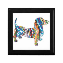 Retro Psychedelic Dachshund Jewelry Boxes