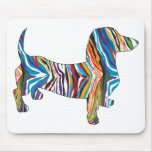 Retro Psychedelic Dachshund Mouse Pads