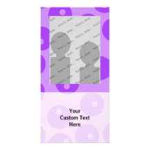 Retro Purple Circles Pattern. Custom Photo Card