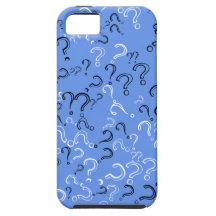 Retro Question Mark, Black, White, Cornflower Blue iPhone 5 Covers