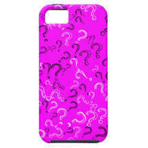 Retro Question Mark, Black & White on Fuchsia iPhone 5 Covers