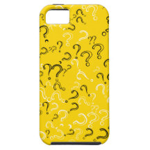 Retro Question Mark, Black & White on Gold