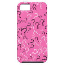 Retro Question Mark, Black & White on Hot Pink iPhone 5 Covers