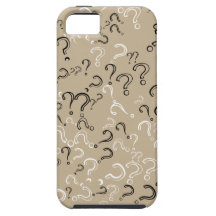 Retro Question Mark, Black & White on Khaki iPhone 5 Covers