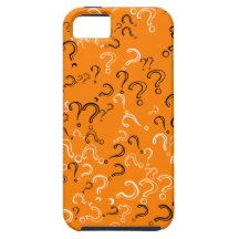Retro Question Mark, Black & White on Orange iPhone 5 Case