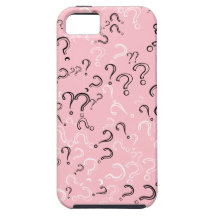 Retro Question Mark, Black & White on Pink iPhone 5 Cover