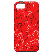 Retro Question Mark, Black & White on Red iPhone 5 Case
