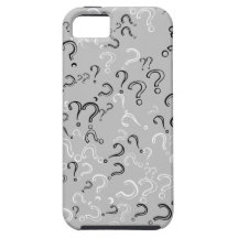Retro Question Mark, Black & White on Silver iPhone 5 Covers