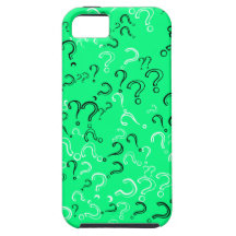 Retro Question Mark, Black & White on Spring Green iPhone 5 Cases