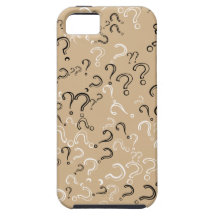 Retro Question Mark, Black & White on Tan iPhone 5 Case