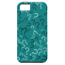 Retro Question Mark, Black & White on Teal iPhone 5 Case