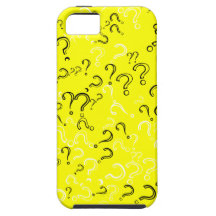Retro Question Mark, Black & White on Yellow iPhone 5 Cases