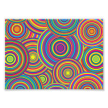 Retro Rainbow Circles Pattern Art Photo