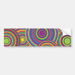 Retro Rainbow Circles Pattern Bumper Sticker