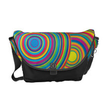 Retro Rainbow Circles Pattern Courier Bags