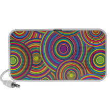 Retro Rainbow Circles Pattern PC Speakers