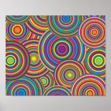 Retro Rainbow Circles Pattern Posters