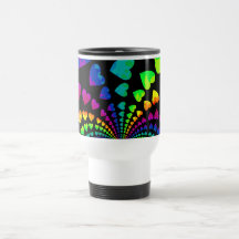 Retro rainbow hearts mugs