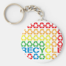 retro recycle keychain