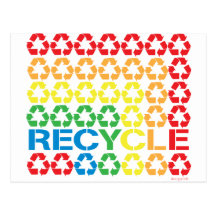 retro recycle postcards