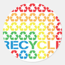 retro recycle stickers