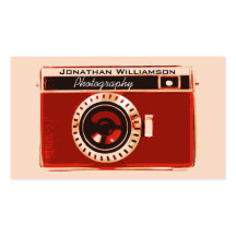 Retro Red Camera Photography Business Cards