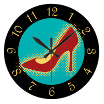 Retro Red High Heel Shoe wall clocks
