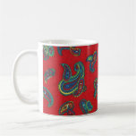 Retro red vintage paisley pattern mug