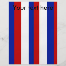 Retro red white and blue stripes flyers