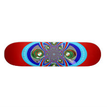 Retro red white blue turntable design skateboard decks