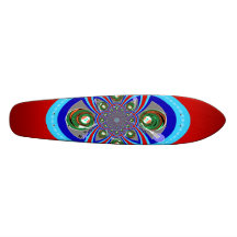 Retro red white blue turntable pattern skateboards