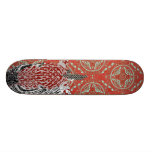 Retro Red Zebra Skateboard