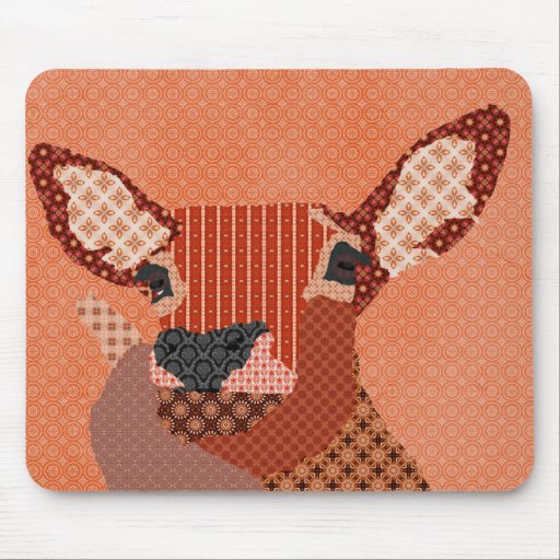 Retro Reindeer Orange Mousepad