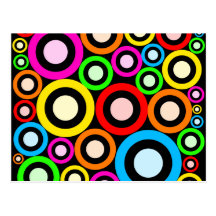 Retro Rings Wallpaper Post Cards