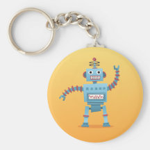 Retro robot cartoon keychain