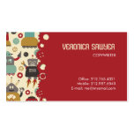 Retro Robots (Cream) Biz Card Business Cards